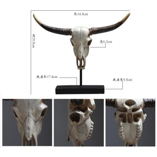 New resin Nordic cattle head creative home decoration living room new home craft gifts ornaments