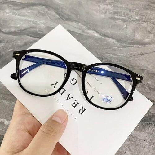 LONSY Anti Blue Light Blocking Computer Glasses For Women Men Fashion High Quality Round Clear Transparent Lens Eyewear