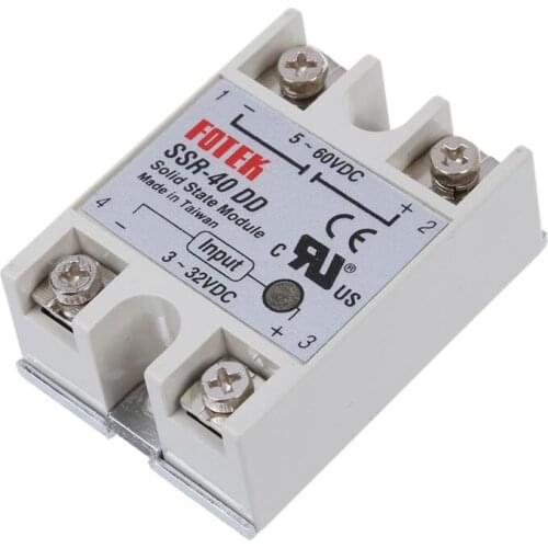 Single Phase Solid State Relay DC-DC SSR-40DD 40A DC3-32V DC5-60V White+Silver
