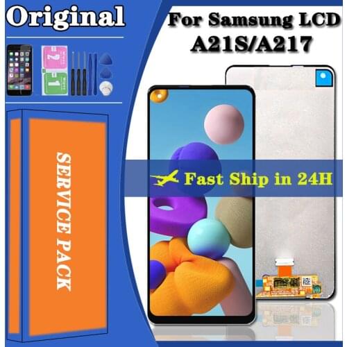 Original For Samsung Galaxy A21s A217 display LCD with frame Touch Screen Digitizer LCD For Samsung A21s LCD SM-A217F/DS Display