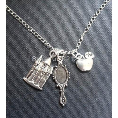 12pcs/lot Snow White Princess Inspired Charm Necklace