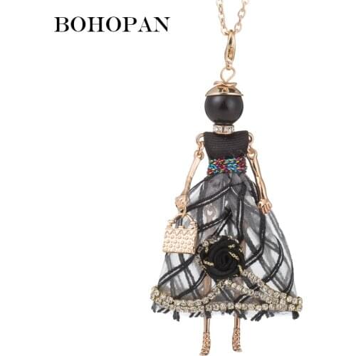 Long Pendants Necklace Women Girl Cute Dress Handmade Doll Necklace Fashion Jewelry Accessories Gift Bijoux female collares