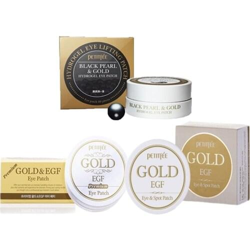 PETITFEE Eye Mask 3pcs ( Premium Gold & EGF + Gold & EGF Eye&Spot + Black Pearl & Gold ) Eye Patches Moisturizing Mask Skin Care