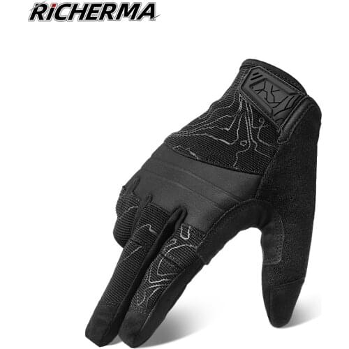 Full Finger Motorcycle Gloves Touch Screen Riding Gloves Summer Breathable Black Motorbike Gloves Pitbike Moto Motocross Racing