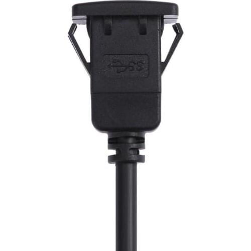 Car Dashboard Flush Mount USB 2.0 Socket Extension Panel Cable 3.3ft