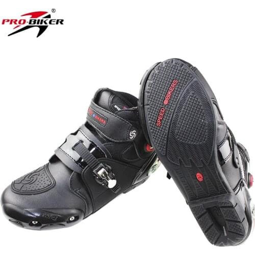 Pro-biker professional motorcycle boots men racing motorbike boots botas motorcycles moto riding shoes Size 40-45 black A9003