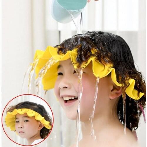 Adjustable Baby Shampoo Hat Eyes Protect Rain Shower Cap Shield Waterproof Newborn Bathing Shower Cap Kid Shampoo Visor Hats