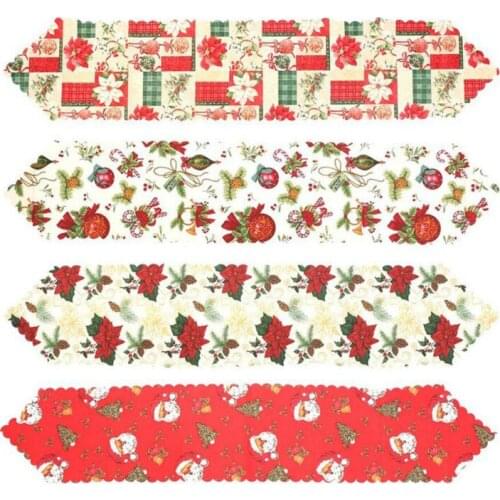 Christmas Table Runners Tablecloth Xmas Elk New Year Party Dinner Table Decor