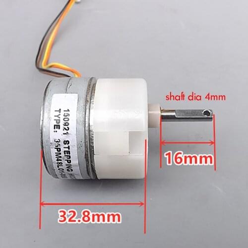 35 Small Speed Reduction Stepper Motor 4 Wire DC Stepping Motor with Full Metal Gearbox Shaft Dia 4mm Phase Resistance 8 Ohms