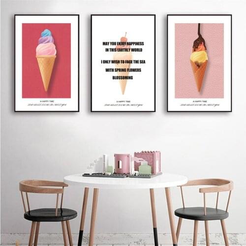 Ice Cream Modern Poster Canvas Print Painting Wall Art Living Room Home Decoration Unframed