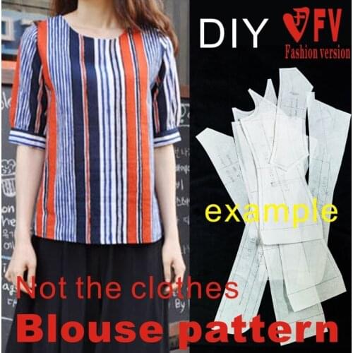 Pattern Making Womens Round Neck Short Style Small Shirt Pattern 1:1 Garment Cutting Drawing BCY-51