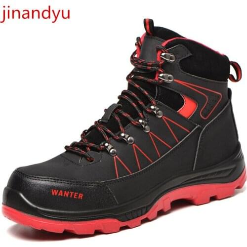 Safety Work Boots for Men Fall Winter Security Shoes Anti-smashing Steel Toe Cap Boots Men Construction Anti-static Work Shoe