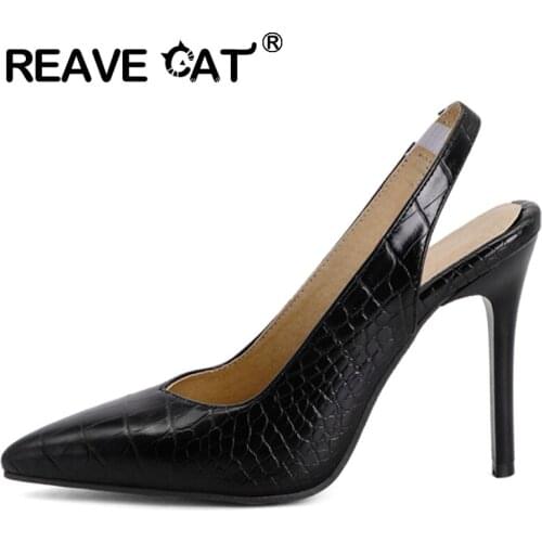 REAVE CAT New 2021 Women Pumps Pointed Toe 10cm High Thin Heels Stylish Multi Colors Sexy Luxury Big Size 48 Casual A3733
