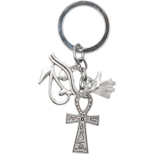 Crystal Evil Eye Keychain Jesus Cross Pendant Key Rings Women Bag Key Holder