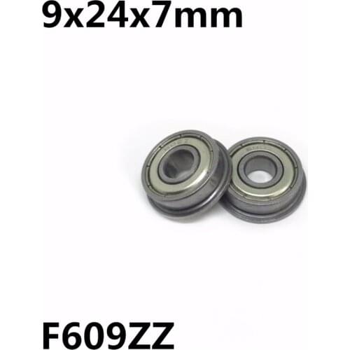 10Pcs F609ZZ 9x24x7 mm Flange Bearings Deep Groove Ball Bearing High Quality F609