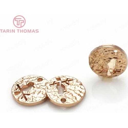 10PCS 11MM 24K Champagne Gold Color Brass Small Bird Round Charms Pendants High Quality Diy Jewelry Findings Accessories