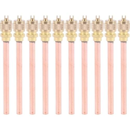10Pcs Air Conditioner Refrigeration Access Valves 6mm OD Copper Tube Filling Parts
