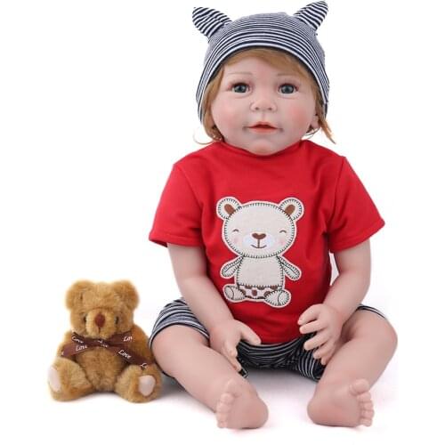 22" Lifelike Reborn Babies doll Silicone Vinyl newborn 55cm Xmas Gift collectible doll boy reborn kids Xmas Toys brinquedos