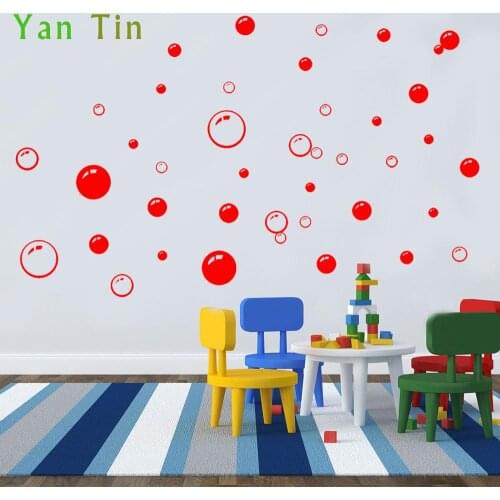 28pcs Mixed Size Balloon Polka Circle Wall Stickers For Kids Room Glass Shower Room Waterproof Art Mural Decor DIY Wall Decals