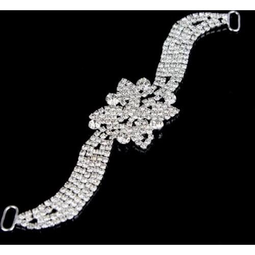 30 Pcs Sparkling Rhinestone Bikini Connectors Gold Silver Rose Gold Crystal Chain Trimming 15.5x3.5cm