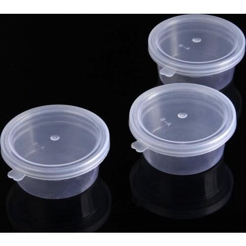5Pcs Durable Clear Plastic Storage Boxes Case Small Round Containers for Ultralight Jewelry Pills Coins Screws Packaging Storage
