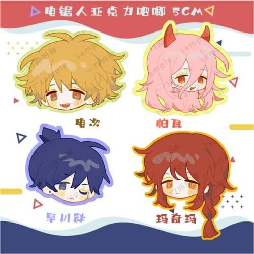 5cm Anime Chainsaw Man Hayakawa Aki Makima Denji Power Acrylic Cute Q Version Badge Brooch Pin Pendant Medal Toy