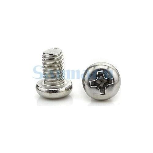 50Pcs M2.5 Phillips Pan Head 304 Stainless Steel Cross Recessed Machine Screws