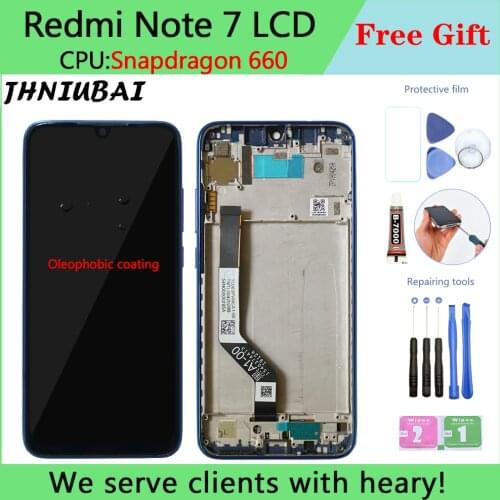 6.3" AAA Quality LCD For Xiaomi Redmi Note 7 LCD Display Touch Screen Digitizer with Frame Full Assembly Snapdragon 660