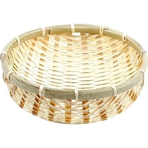 Handmade Bamboo Mini Dustpan Tea Dim sum disc Desktop Storage basket small eating basket dried fruit plate