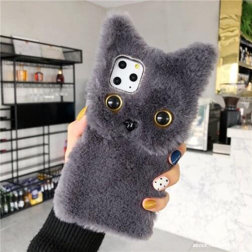 Fluffy Warm Fur Cover for iPhone 5 5S SE 2020 6 6S Plus Case Hairy Cat Capa for iPhone 12 13 Mini 11 Pro Xs Max X Xr 7 8 Plus