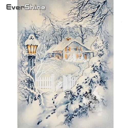 Evershine 5D Diamond Painting Scenery Full Drill Square DIY Needlework Mosaic Winter Embroidery Full Set Home Decoration