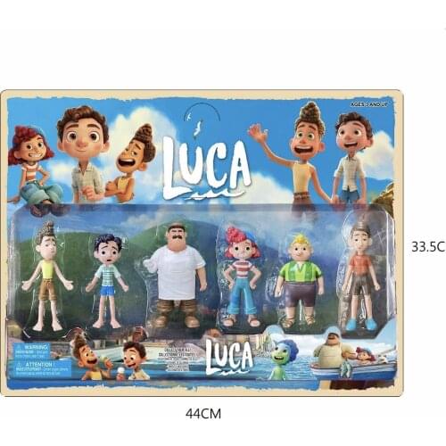 6pcs/Set Pixar Cartoon Anime Action Figures Luca Alberto Sea Monster Model Toy Collection Hobby Birthday Gift Gift Box