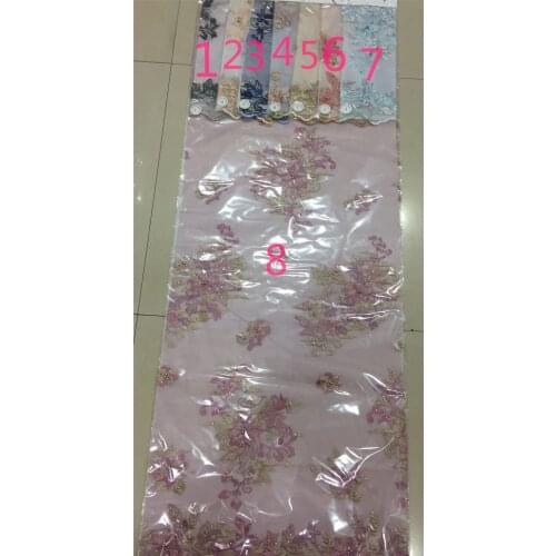 YG-768 special 5 yards/pcs pretty flowers embroidered African french lace net tulle fabric with super quality