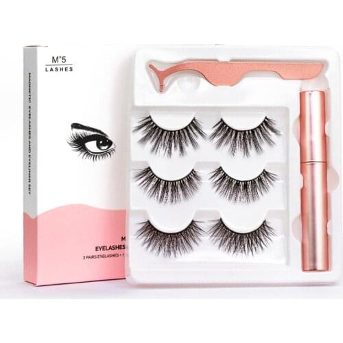 Genailish M2 3Pairs/Set Magnetic Eyeliner & Eyeashes Kit Long Lasting Eyeliner False Eyelashes Custom Packaging Box Makeup Tool