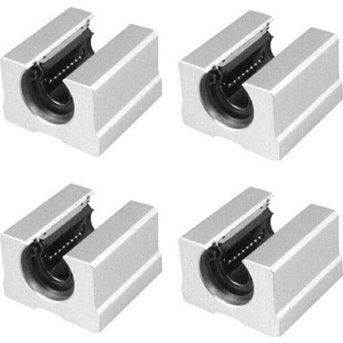 GTBL 4Pcs 12Mm/0.47Inch SBR12UU Aluminum Open Linear Router Motion Bearing Solide Block Unit XYZ CNC SBR Series