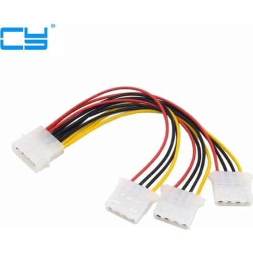 Cable IDE 4 Pin Male to 3 IDE Female Y Type Splitter Power supply Extension Cable 10cm for Hard Disk
