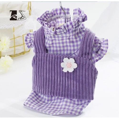 Korean Style Purple Dog Clothes T-shirt For Dogs Dog Shirt Clothes For Small Dogs Puppy Summer Clothing For Cats Pet Clothes