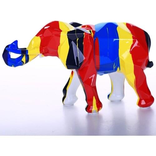 SALES CREATIVE RESIN HORSE ELEPHANT MASCOT COLORFUL COLORS GEOMETRIC FIGURES HOME DECOR CHRISTMAS GIFTS OFFICE DECORATION L3309