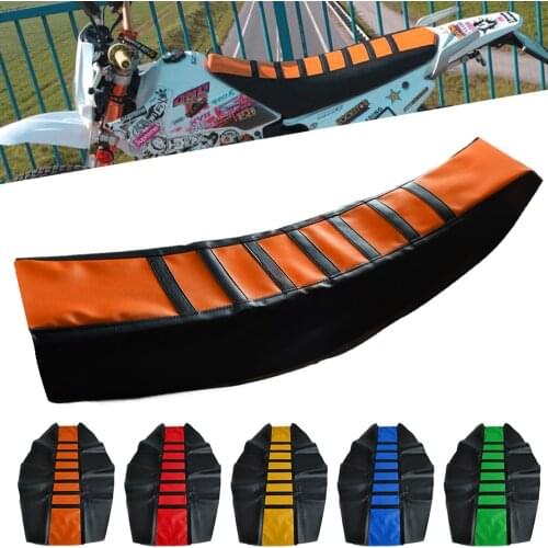 Motorcycle Dirt Bike Rubber Striped Soft-Grip Gripper Seat Cover for SXF EXCF XCF XCFW SX-F EXC-F XC-F XCF-W 250 FREERID