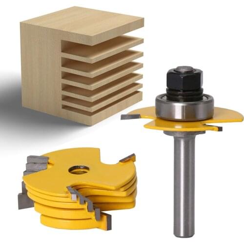 8mm/12mm Shank Adjustable Manual DIY Tenon Milling Cutter Router Bit Set Slot Cutter Woodworking Tool Cutter Chisel Cutter