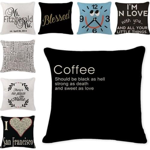 Nordic words letters Cushion Cover Style Home Decorative Pillows Cover for Sofa Romantic Valentine Day Gift Pattern Pillow Cover