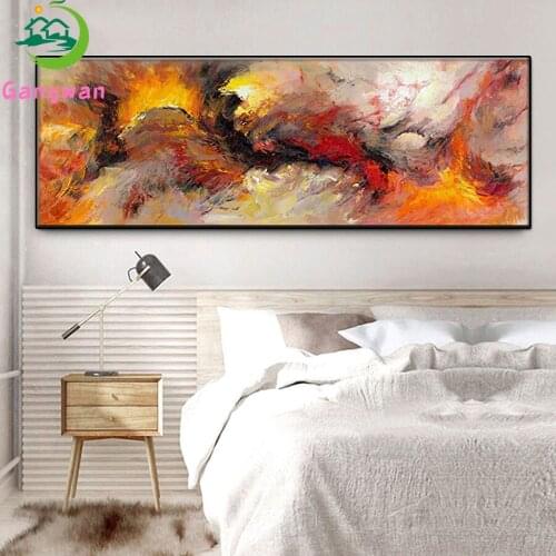 Orange white texture abstract painting diamond embroidery full square round drill rhinestone diamond mosaic big home decoration