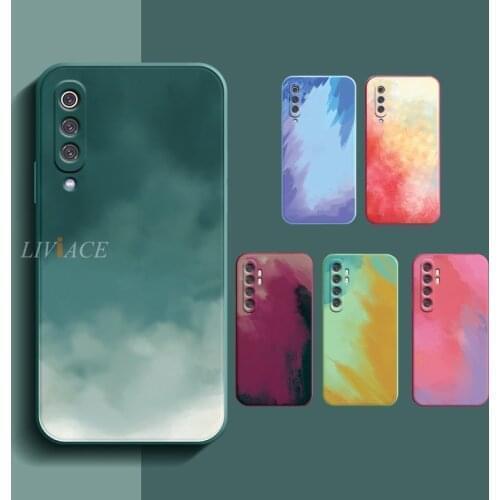 Original Water Color Silicone Phone Case For Xiaomi Mi 10 Mi 9 Mi 8 Pro Lite Mi 11 Pro Ultra Note 10 Pro 9T K20 10T Pro Cover