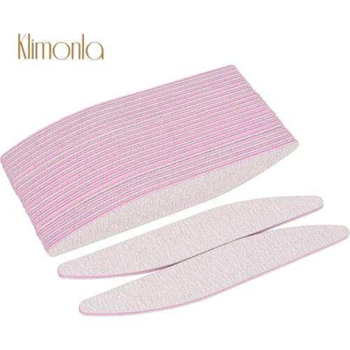 100Pcs/Pack Design Curved Nail File 100/180 Sandpaper Gray Lime a Ongle Polisher Buffer Block Willow Leaves Pedicure Nails Tool