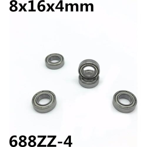 10Pcs 688ZZ-4 8x16x4 mm Deep groove ball bearing Miniature bearing High quality 688Z