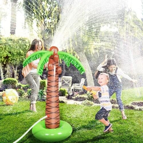 Rooxin Inflatable Palm Tree Water Sprinkler Toy Garden Courtyard Splash Pad Water Play Mat Spray Pool Party Toys for Kids