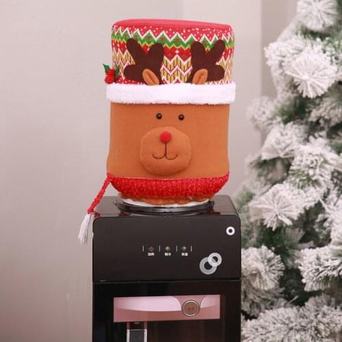 Christmas Decoration Water Dispenser Cover Water Dispenser Dust Cotton Linen Jacket Cover Dust Cloth Protection