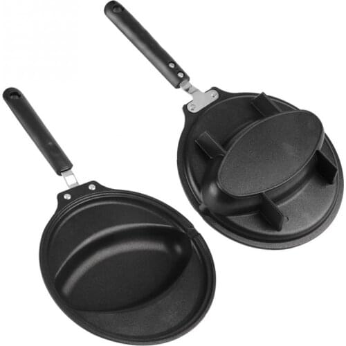 Non-stick Folding Omelette Pan Hand Frying Pan Stainless Iron Double Side Grill Pan Outdoor Panelas Pans