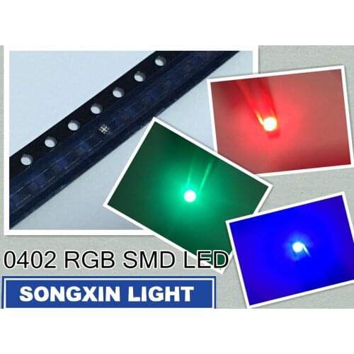 200PC/Lot SMD 0402 RGB Full Color 0404 Red/Green/Blue Common Anode Led XIASONGXIN LIGHT 1.0*1.0 mm LED Diode