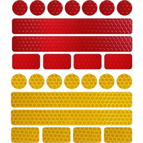 10pieces/lot Reflective Bicycle Stickers Adhesive Tape For Bike Safety White Red Yellow Blue Bike Stickers Bicycle Accessories